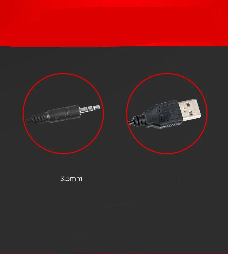 Desktop computer wired microphone with metal spring tube and push switch on a desk