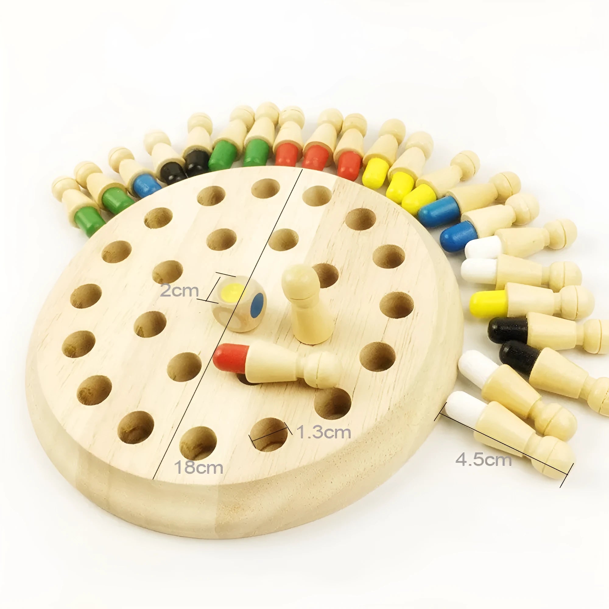 Montessori beech wood Memory Match Stick Chess educational toy with green varnish for children aged 3+
