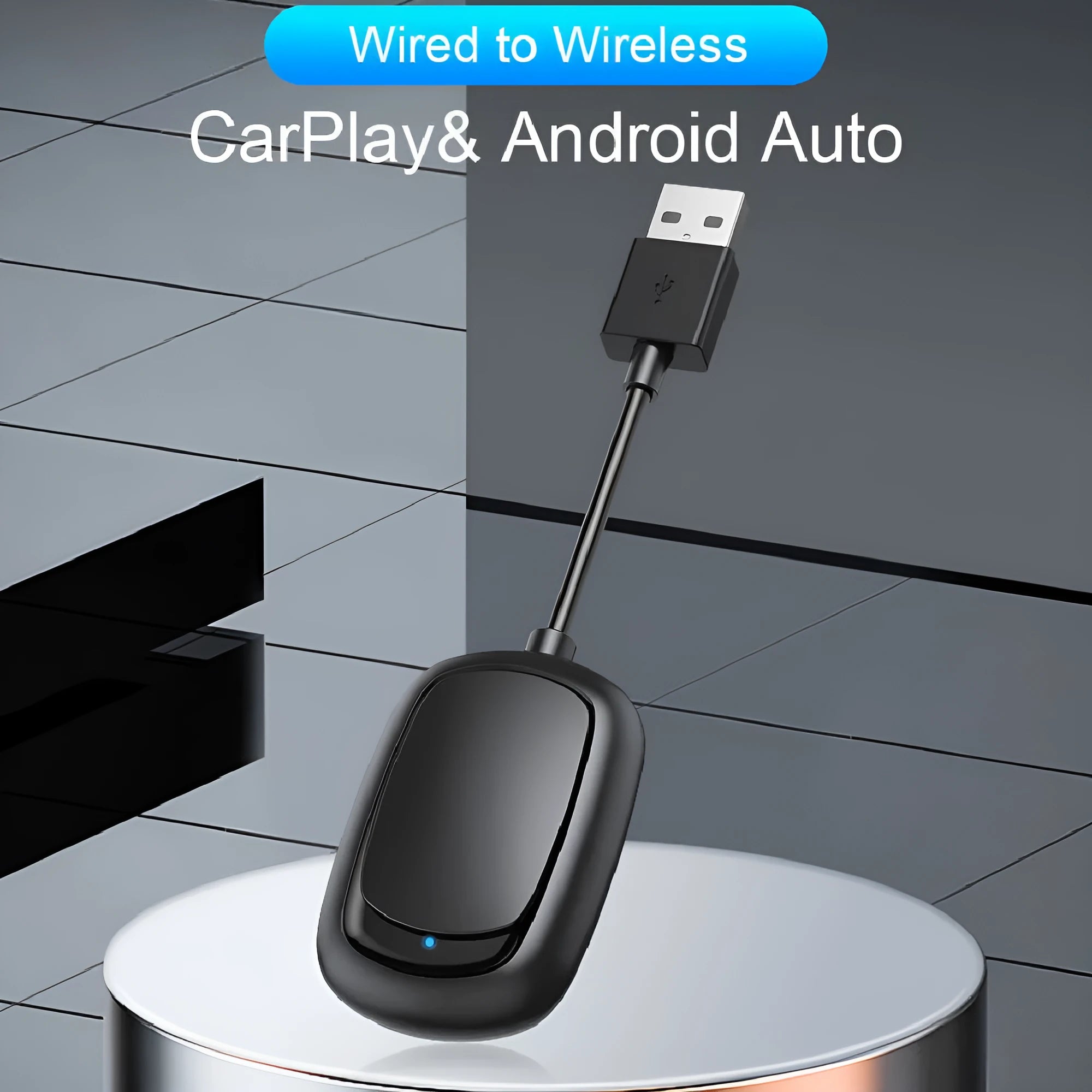 Wireless CarPlay Android Auto 2-in-1 interconnection box with USB connection