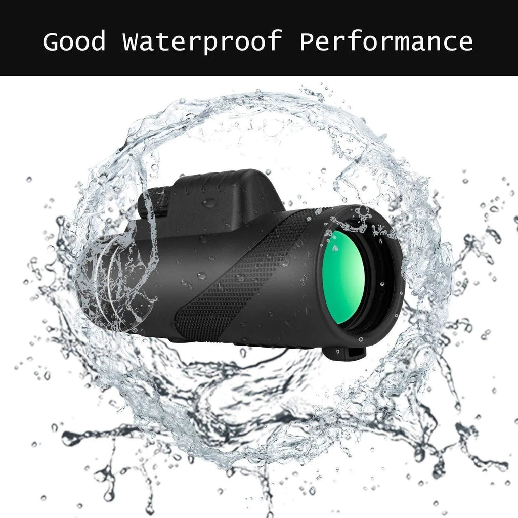 Black HD 40x60 smartphone telescope monocular with tripod adapter for outdoor observation
