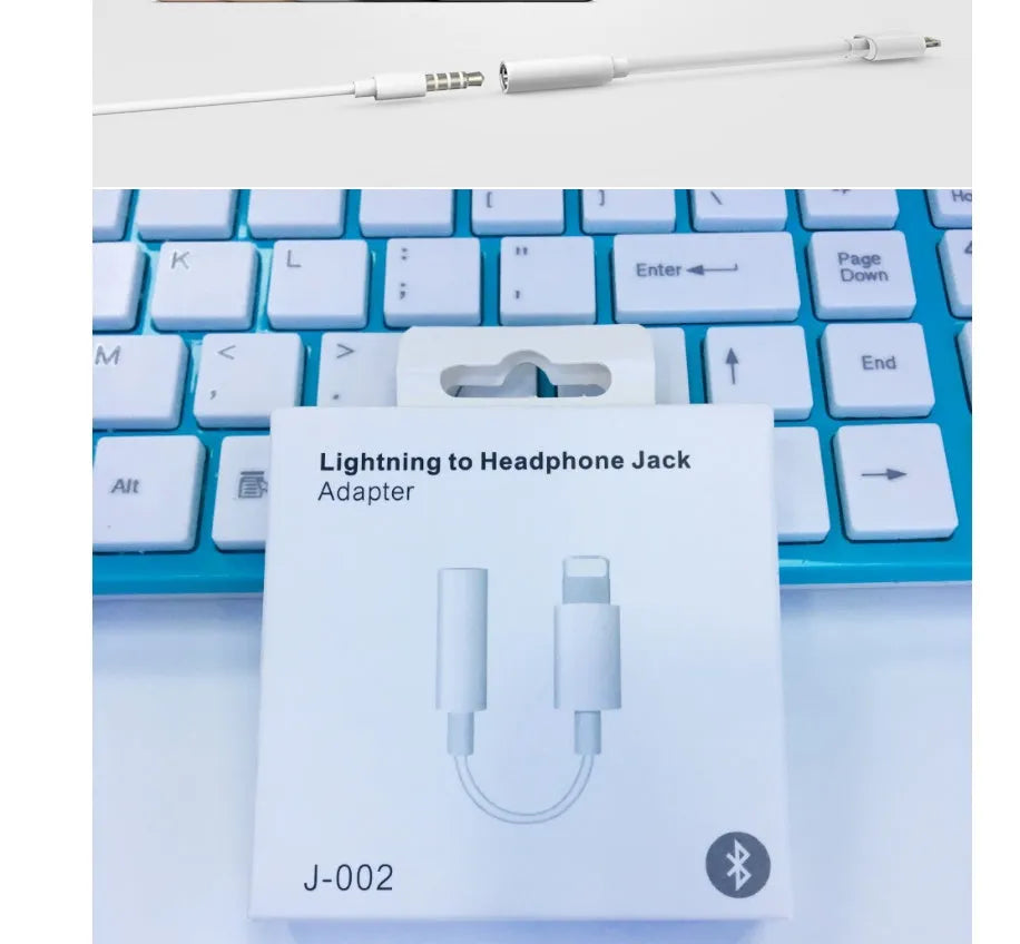 White Lightning to 3.5mm audio adapter for iPhone 7 and compatible models