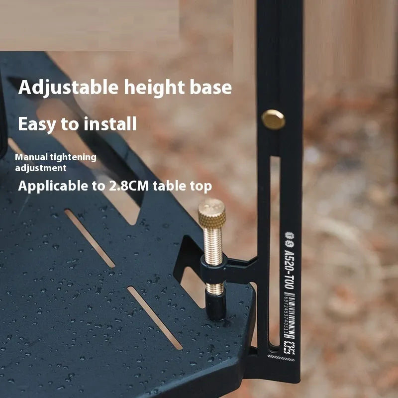 Black stainless steel adjustable desk lamp holder with telescopic pole and brass screws