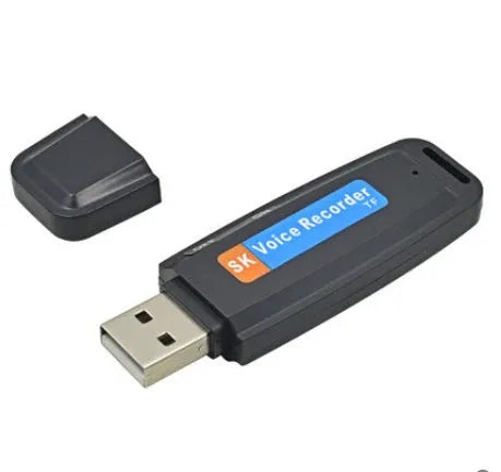 SK-001 black and white creative USB flash drive with plastic casing on a white background.