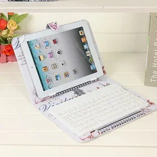 Wireless Bluetooth keyboard case protective cover showing keyboard integrated with mobile device housing