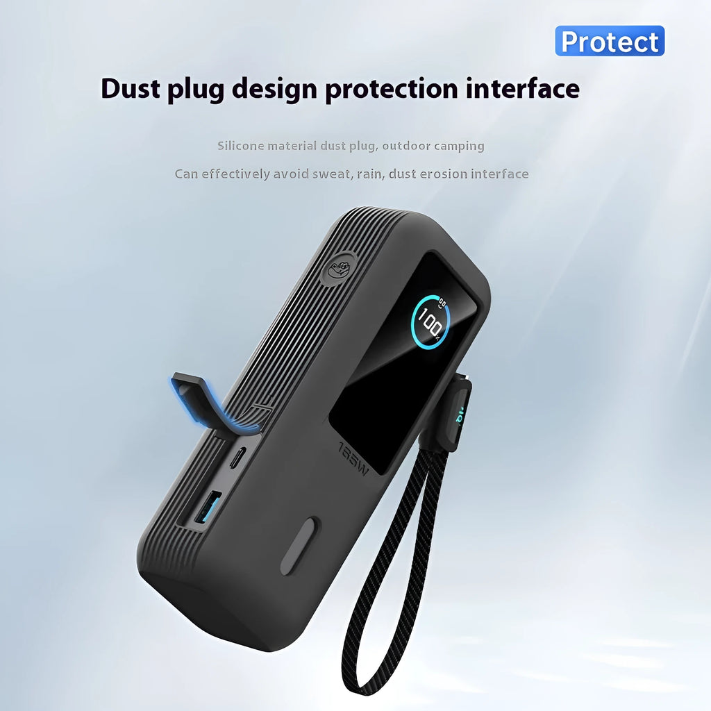 Silicone protective sleeve for Anker 165W power bank in Salt Lake Gray with cable storage compartment