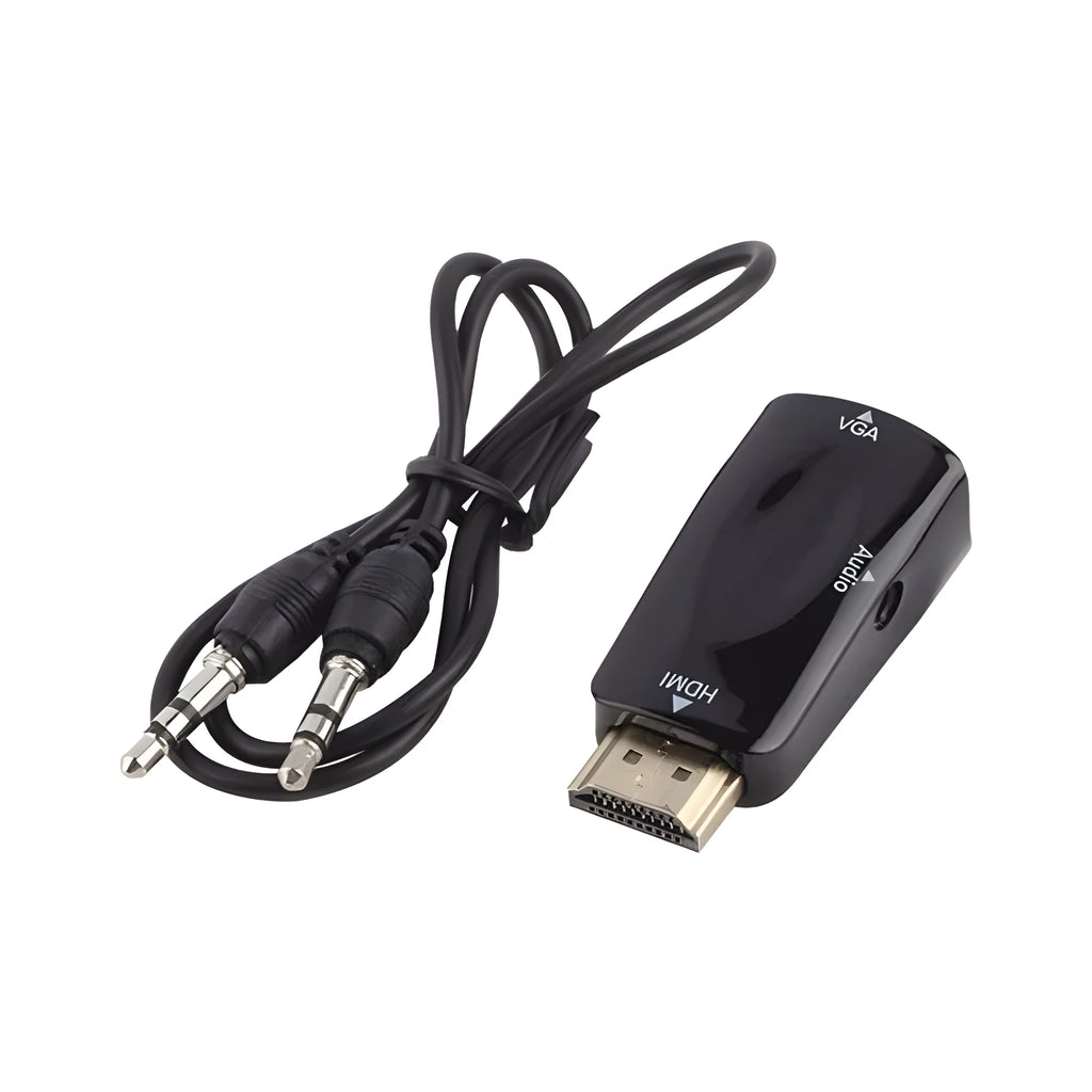 HDMI to VGA adapter converter with USB power cable for computer to monitor connections
