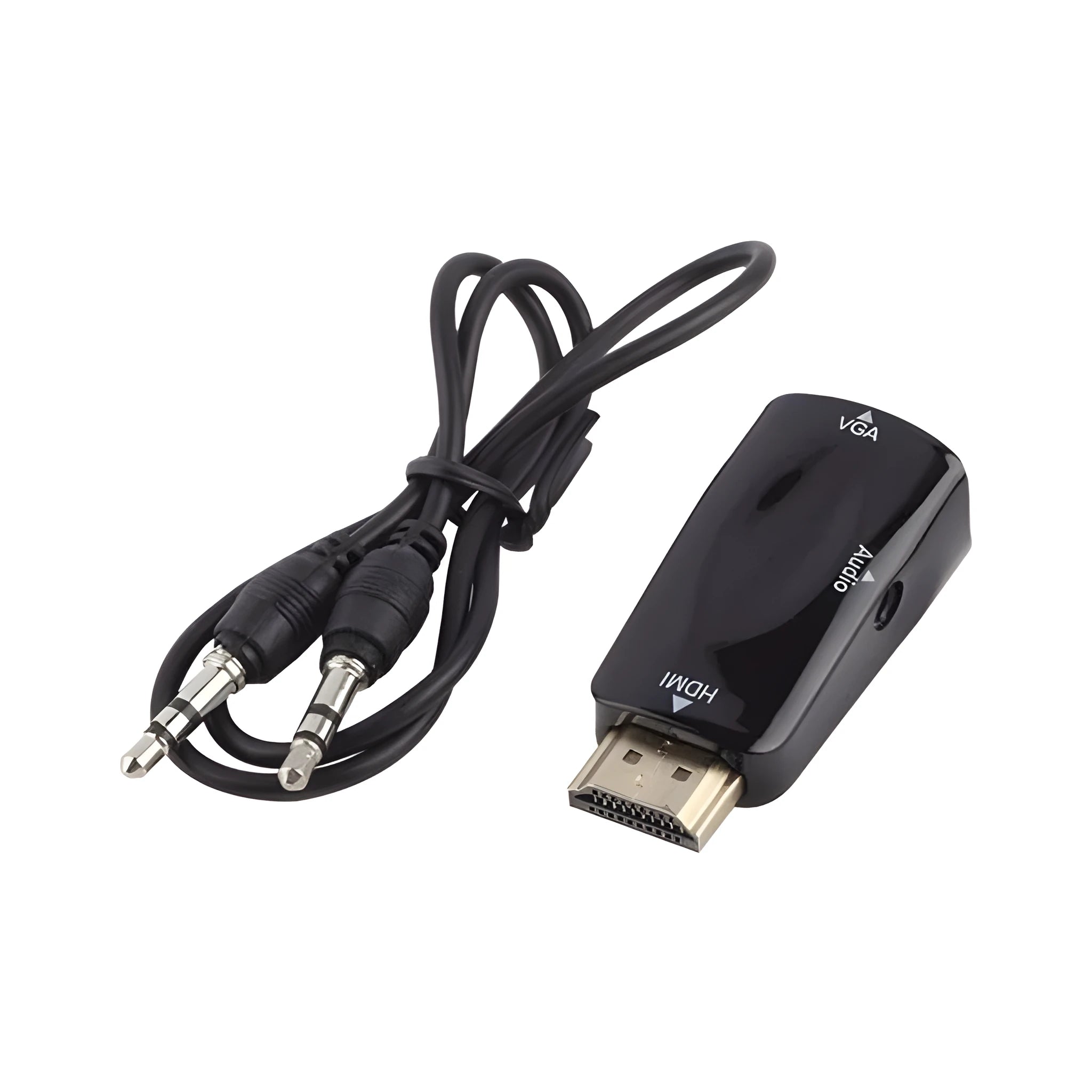 HDMI to VGA adapter converter with USB power cable for computer to monitor connections
