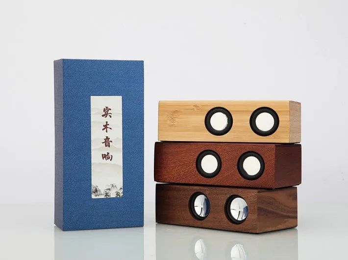 Retro wooden Bluetooth speaker in bamboo, black walnut or sapele finish