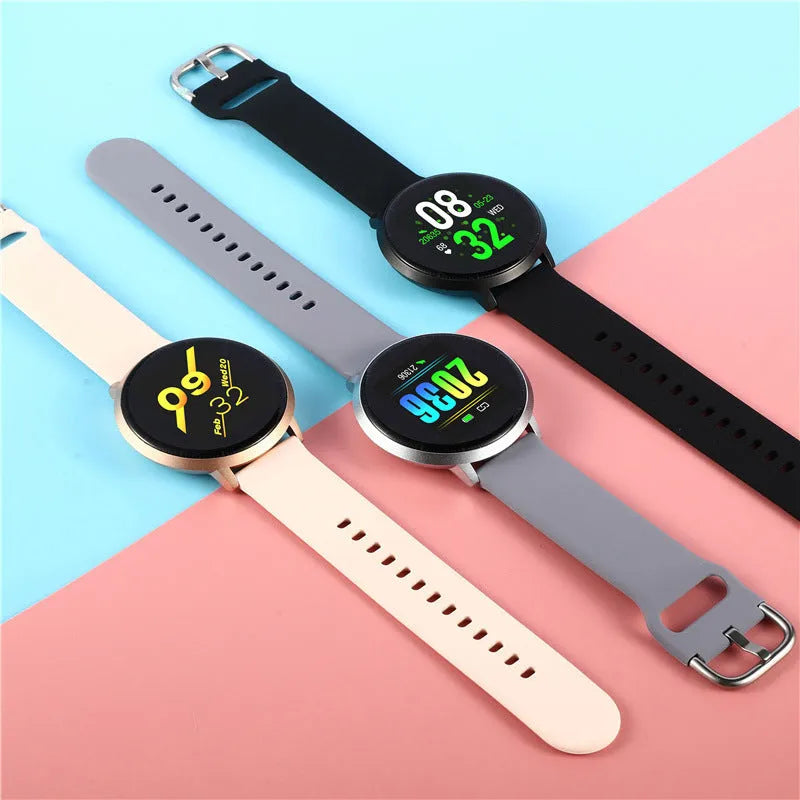 Ultra-thin waterproof smart health bracelet with a 1.3-inch screen on a silicone wrist strap.
