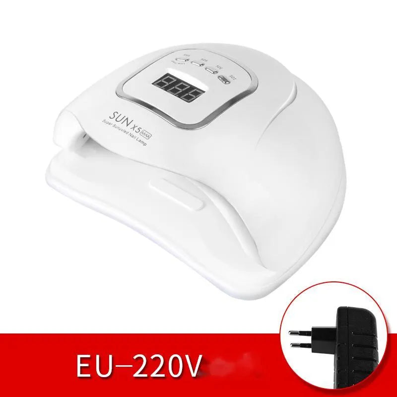 Quick dry nail phototherapy machine in pink or white with 365+405nm double light source and 22 x 21.5 x 10cm ABS plastic body