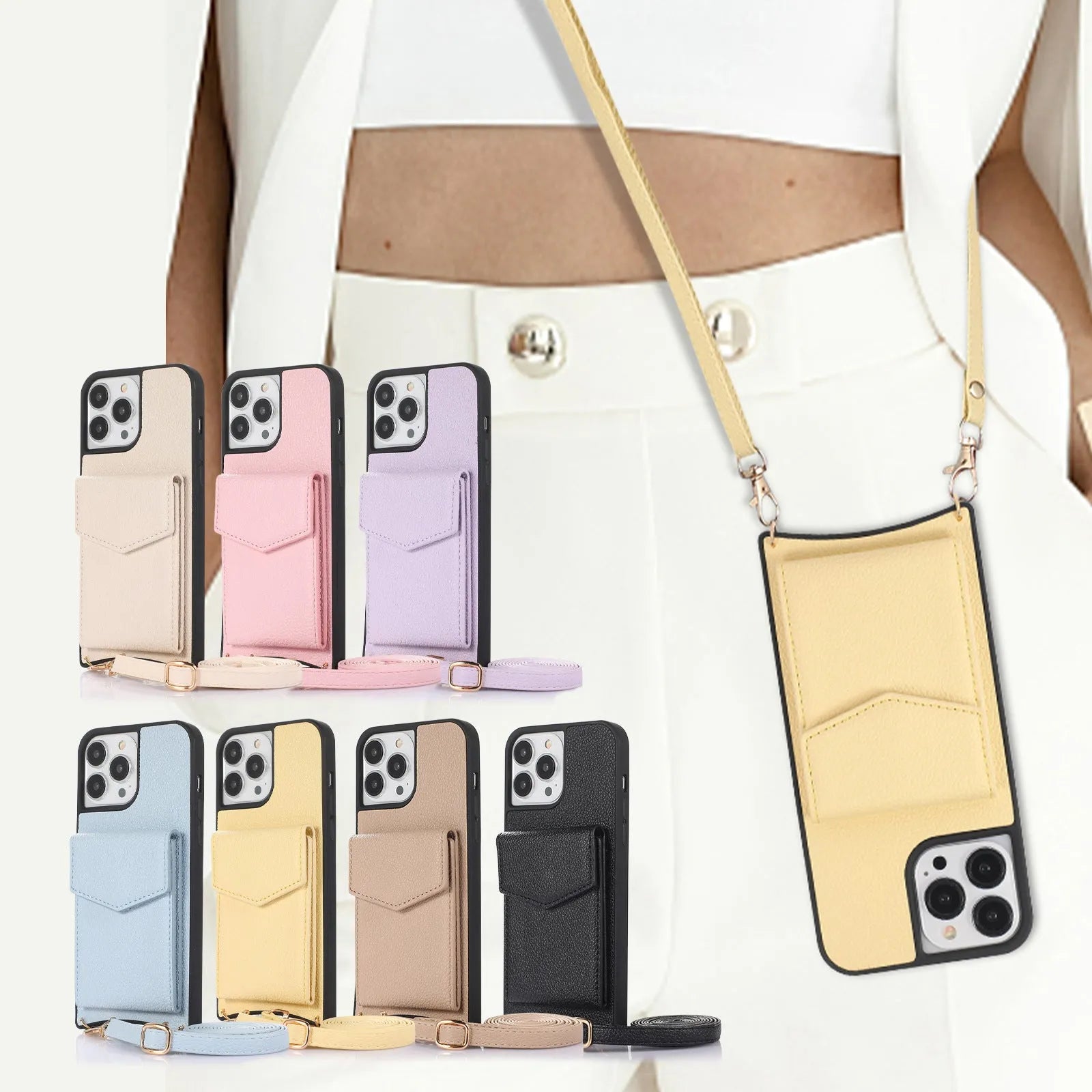 TPU mobile phone case with plug-in fishtail design for iPhone, shown in solid colour options.