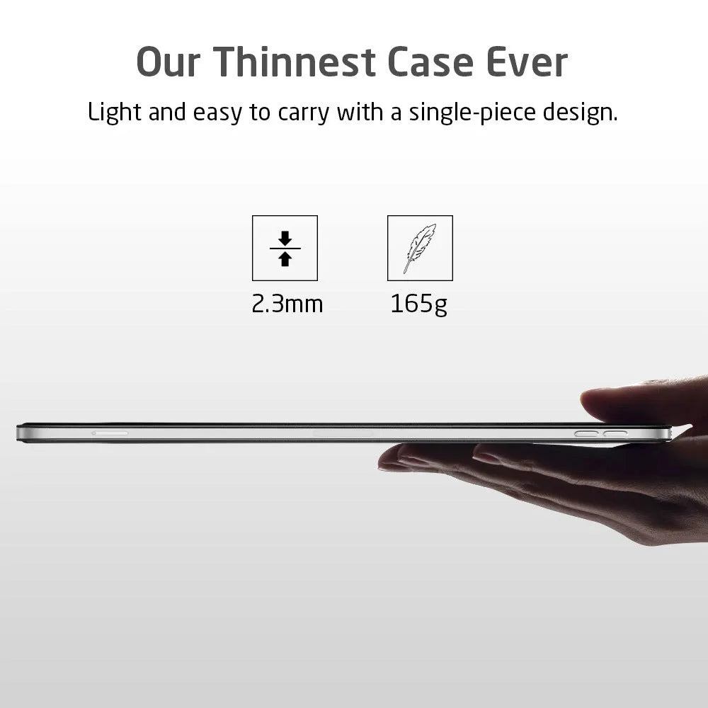 Magnetic smart case for iPad Pro 11 with trifold stand and Apple Pencil charging support in black