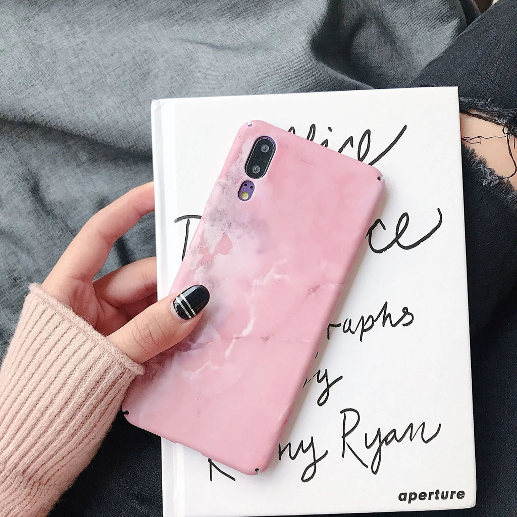 Black painted PC back cover case for Huawei P20 Pro smartphone.