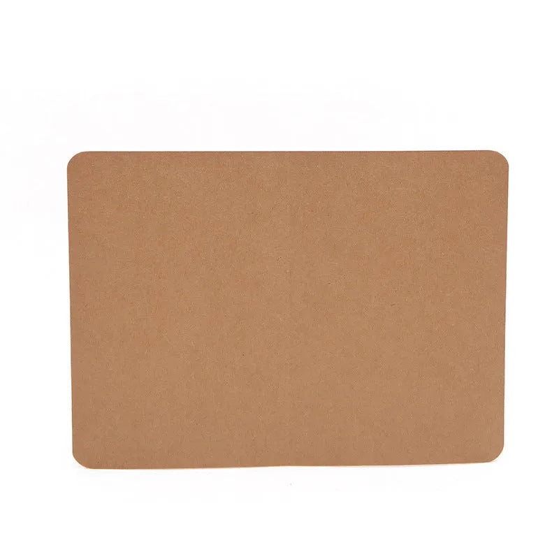Pack of 100 folded kraft cards in 10x15 cm size, showing black, cowhide, and white colour options.