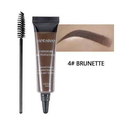 Eyebrow gel cream set with brush in black brown shades, waterproof long-lasting tint for natural 3D brows