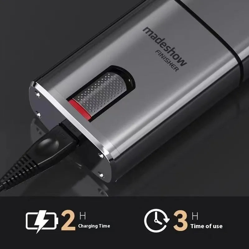 Household push light barber shop electric shaver silver with stainless steel cutter head and USB plug