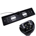 European license plate reversing camera with 4 LED night vision lights in black finish