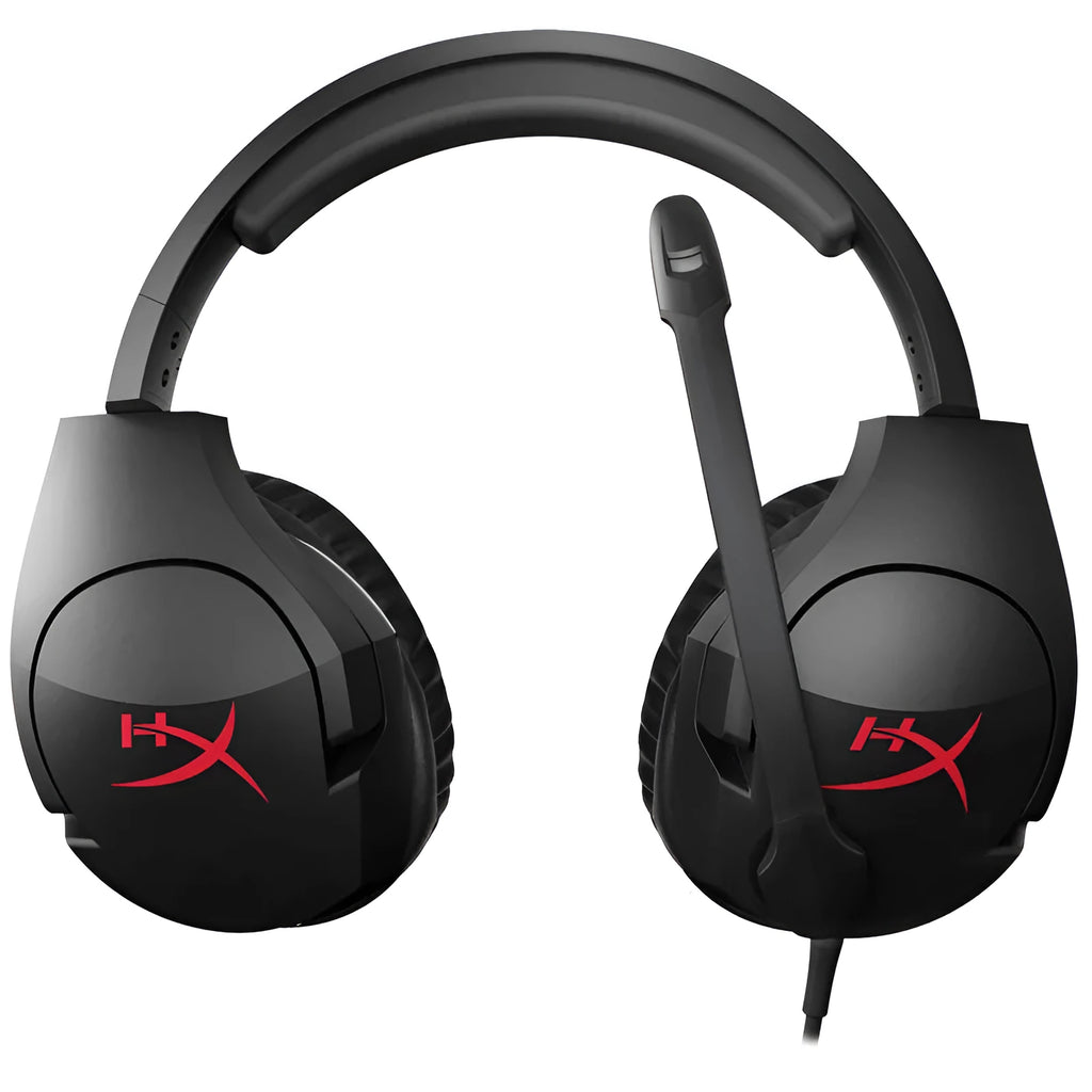 Black wired gaming headset with over-ear design and microphone for esports and PC use