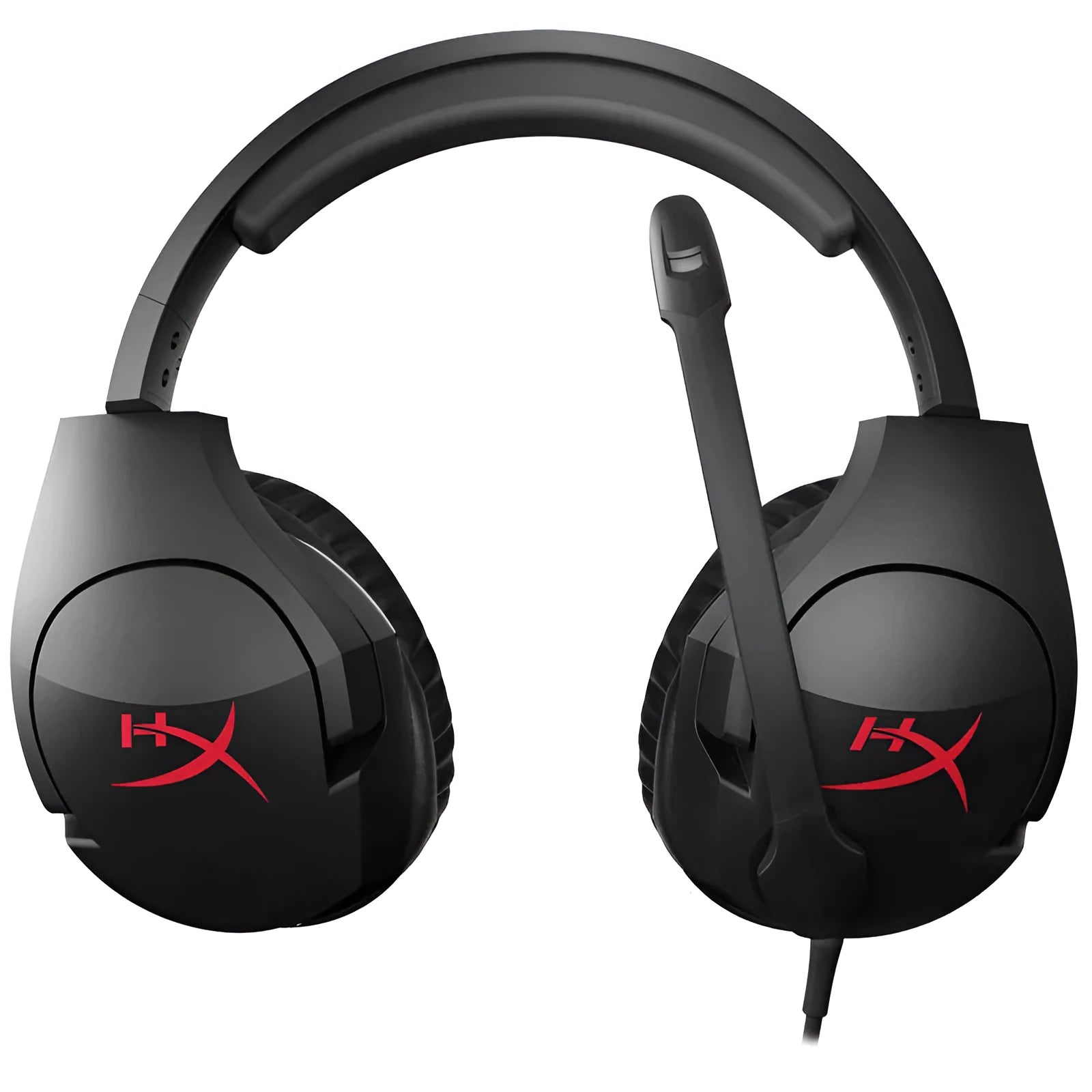 Black wired gaming headset with over-ear design and microphone for esports and PC use