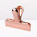 Gold stainless steel dovetail clip on white paper, 7.6x6cm, 430 steel, vacuum-plated finish