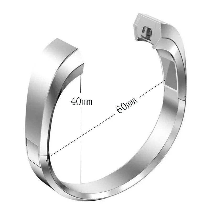 Stainless steel Fitbit Alta replacement watch band with deployment clasp in four colour options.
