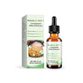 30ml bottle of clear liquid dietary supplement drops with moringa and essential oils.