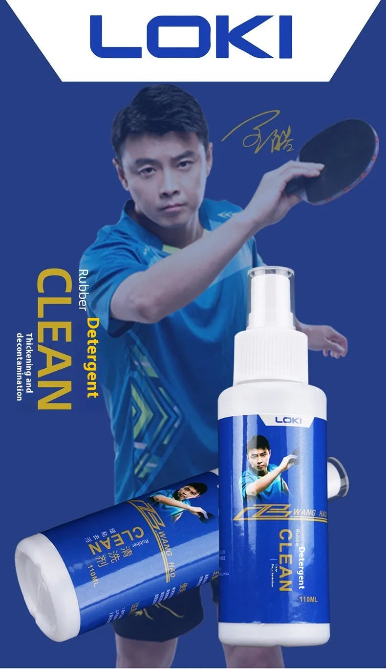 110ml table tennis blade rubber cleaning liquid bottle with sponge applicator for racket maintenance