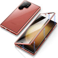 Magnetic King HD metal magnetic buckle phone case for Samsung S25 in black aluminium alloy glass