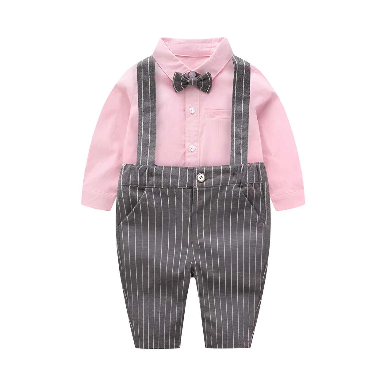 Baby boy gentleman suit set, autumn outfit with cotton-blend top and polyester trousers, sizes 59cm to 100cm