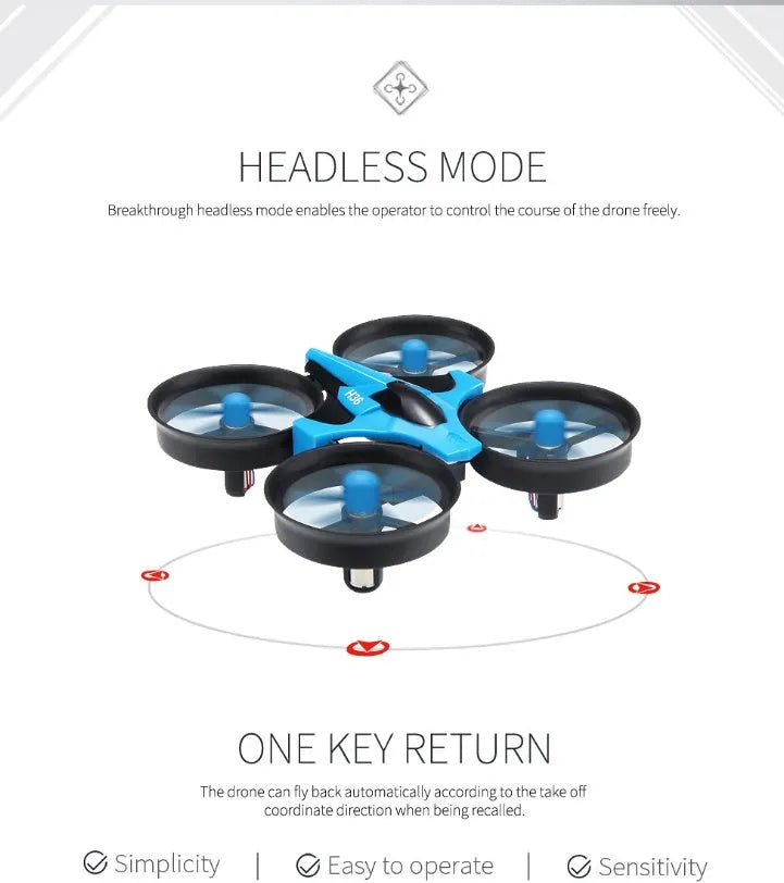 JJRC H36 mini drone blue and grey with remote control 9.5cm headless mode