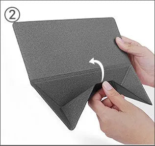 Blue foldable laptop cooling bracket with anti-slip surface and ergonomic design
