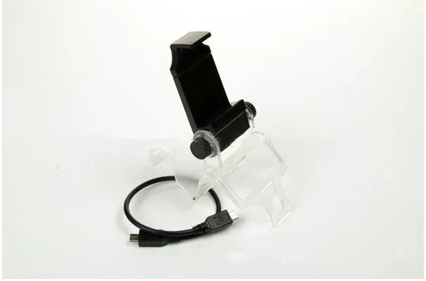 Black PS4 controller phone clip mount with OTG cable for Android gaming up to 6-inch screens
