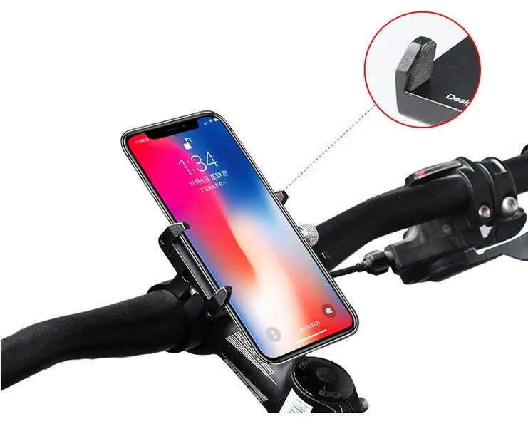 GUB Plus motorcycle phone holder in aluminium alloy with adjustable clamp for handlebars