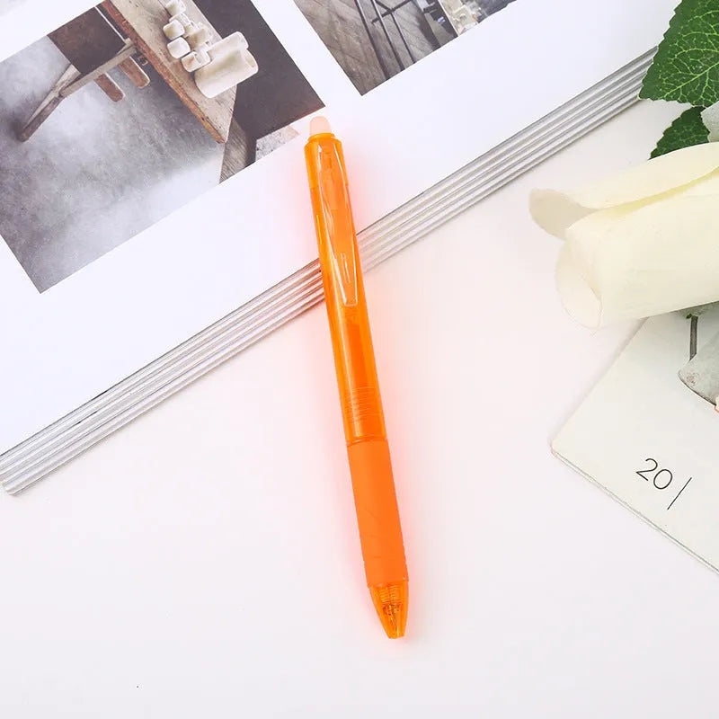 Thermal erasable gel pen with plastic shell and stainless steel nib in 0.5mm or 0.7mm, 14.5cm long