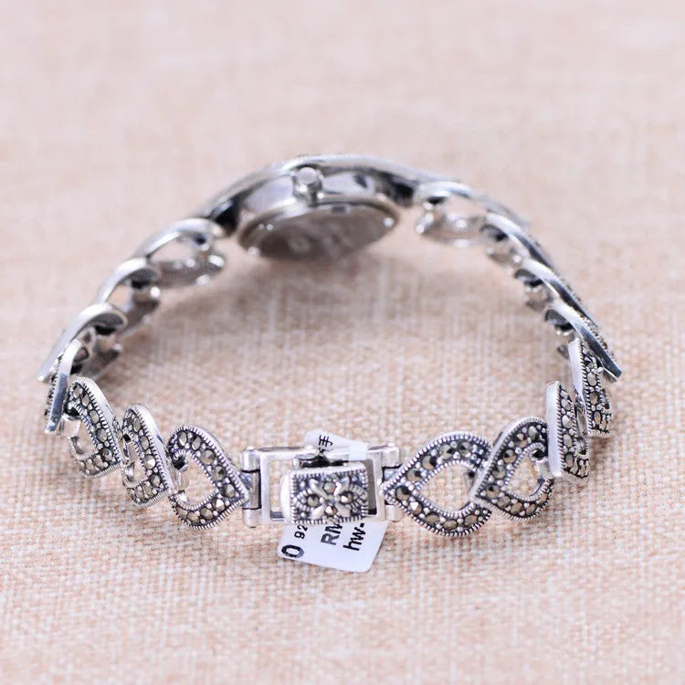 Love Thai Silver heart-shaped diamond processing women's bracelet watch in Photo Colour