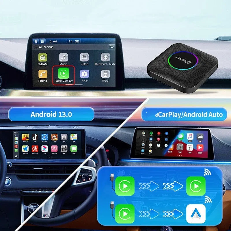 CarPlay wireless adapter box converts wired systems to wireless with Android 13 support