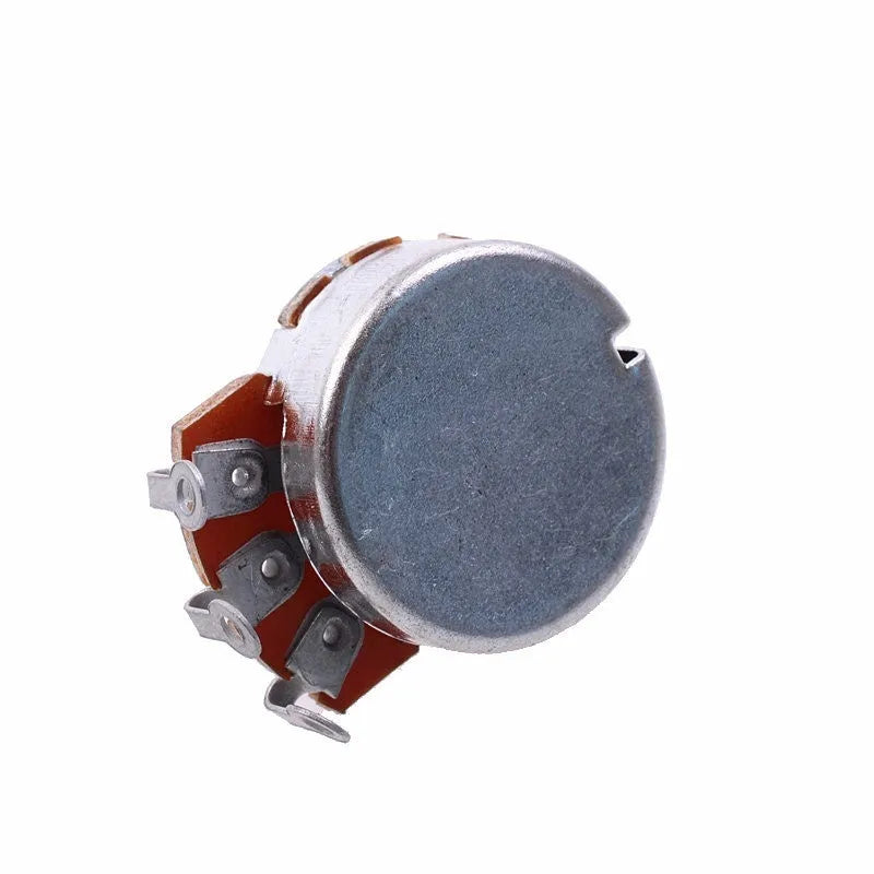 A single metal potentiometer knob for electric guitar tone and volume controls