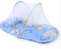 Portable folding mosquito net tent for infants with stainless steel bracket in blue colour