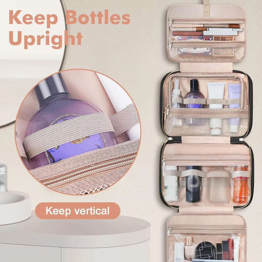 Polyester travel wash bag for cosmetics with zip closure in multiple colour options