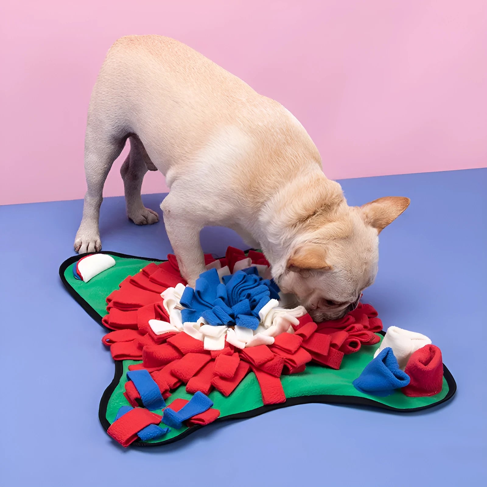 Fleece snuffle mat 45 cm for dogs with treat-dispensing folds