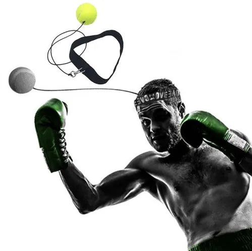 Boxing reflex ball with headband, 105 g soft groove-free punching speed ball for reaction training