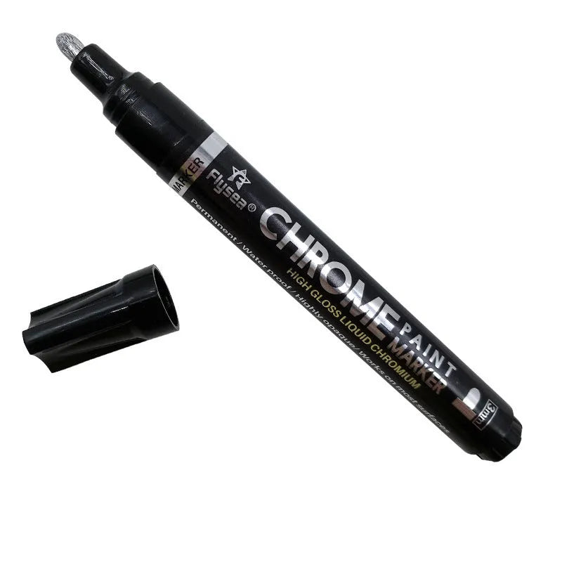 Flysea 3.0mm chrome-plated mirror pen with reflective paint for metal and glass surfaces.