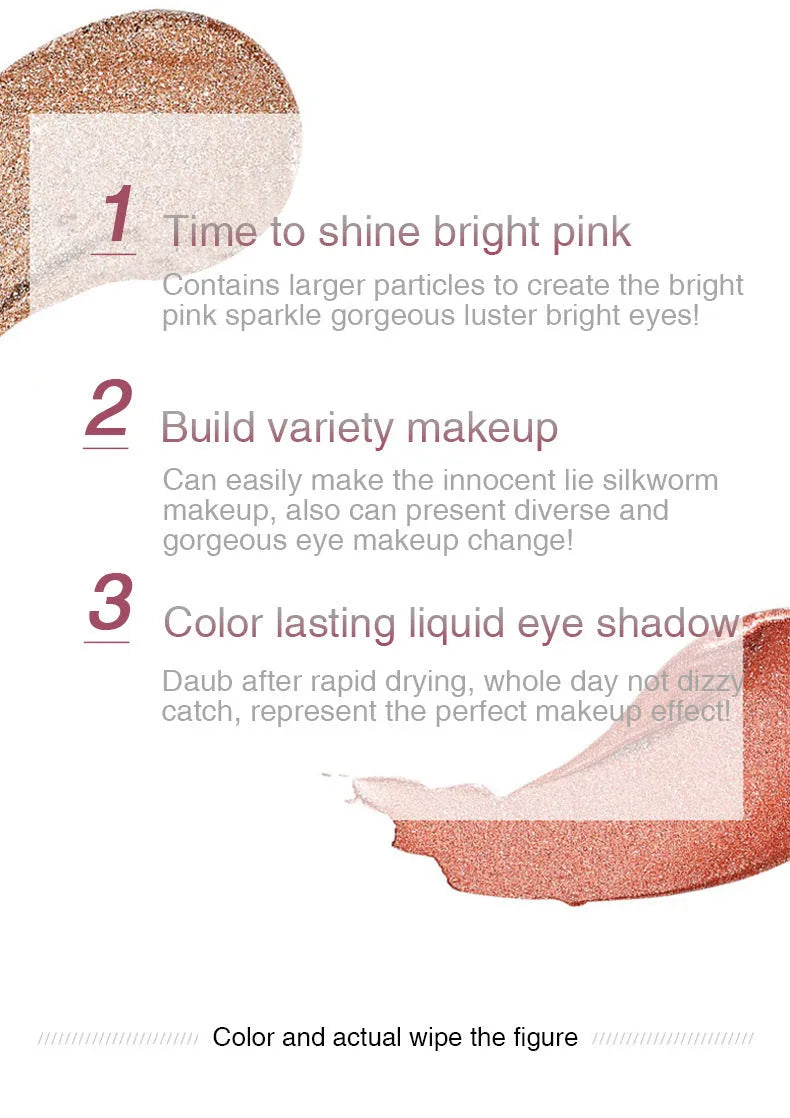 Shinning Star 18-colour glitter eyeshadow palette with shades from Beige to Water Wave Silver on a white background