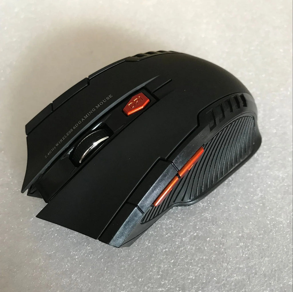 Wireless mouse with 1600 DPI resolution and 2.4GHz USB receiver in black