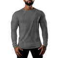 Men's fitted long sleeve cotton sports t-shirt in Army Green, shown on a model.