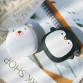Cartoon penguin polar bear USB rechargeable hand warmer power bank in black, white and black-white colours