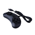 Black Sega USB PC game controller with 1.8 metre cable showing compact size