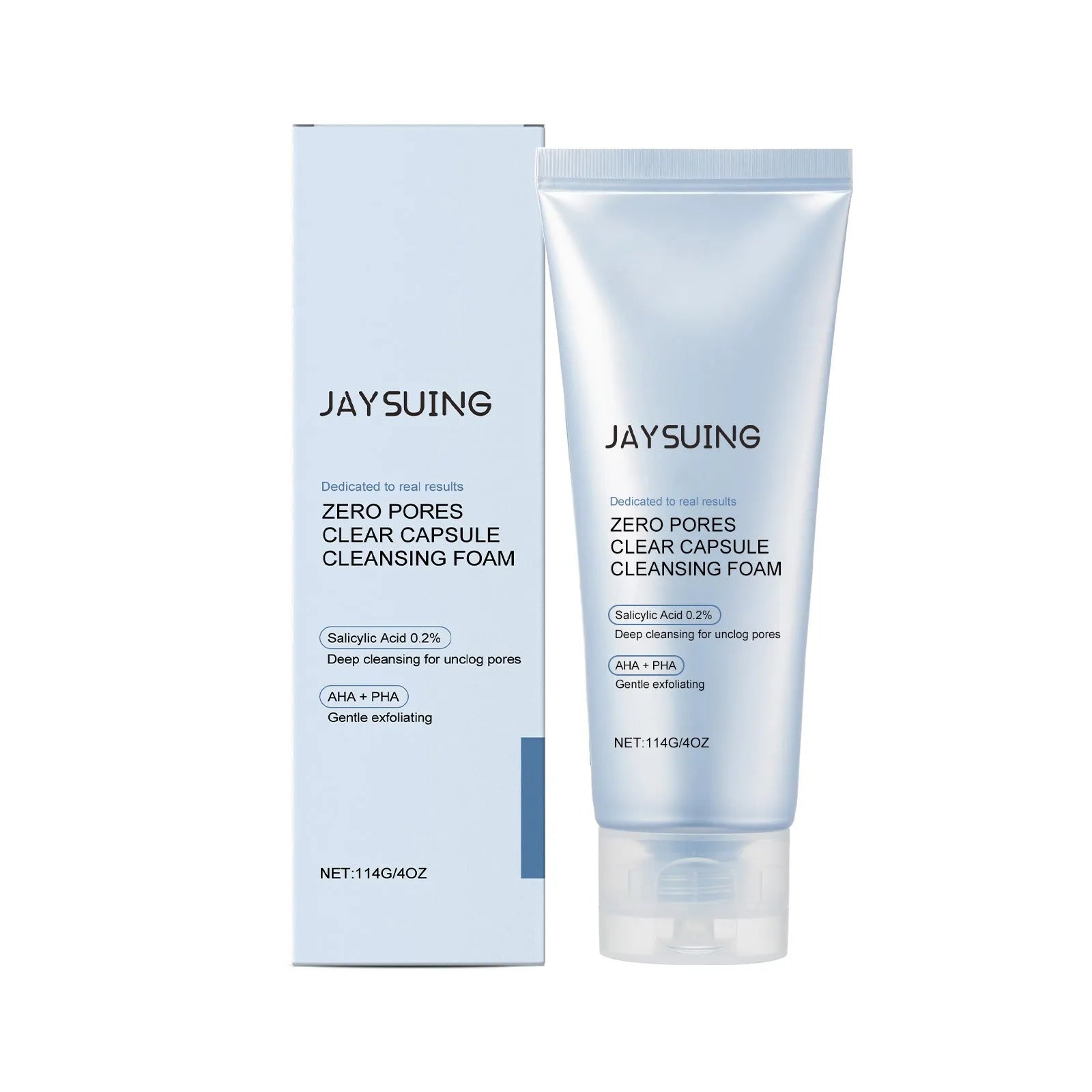 Salicylate cleansing facial cleanser bottle, 114g capacity, for delicate pores.