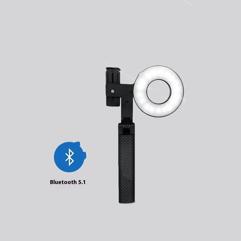 Black portable handheld LED fill-in light for mobile phone photography measuring 14.5 × 25.8cm