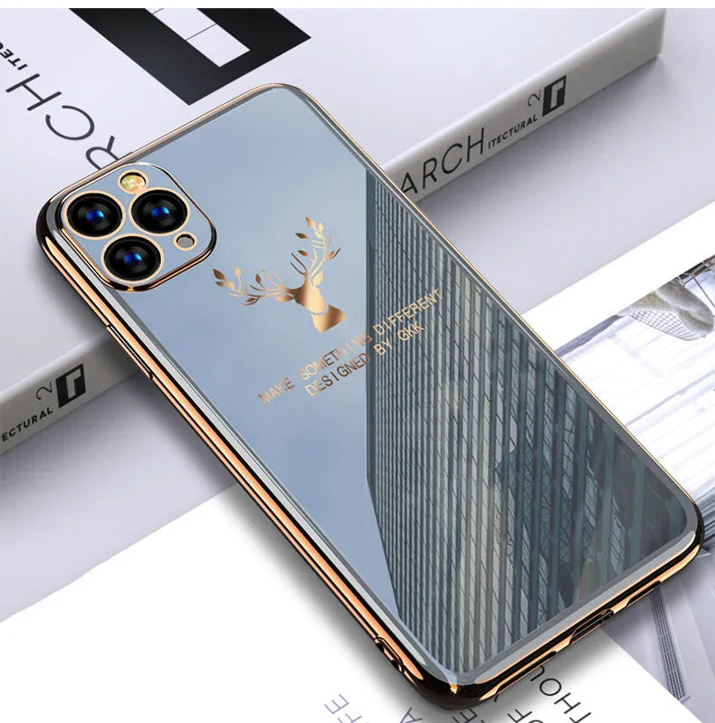 Black TPU full lens phone case for iPhone models on solid background